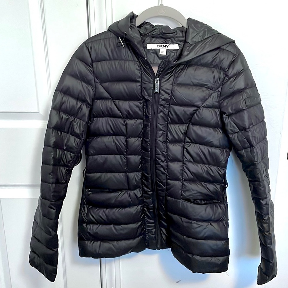 DKNY Black Packable Puffer Warm Layer Coat